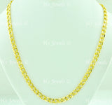 14K Solid Yellow Gold Curb Chain Necklace #6026