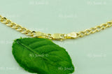 14K Solid Yellow Gold Curb Chain Necklace #6026