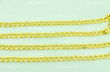 14K Solid Yellow Gold Curb Chain Necklace #6026