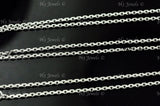 14K Solid White Gold Cable Chain Necklace #6118,6119