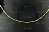 14K Solid Yellow Gold Diamond Cut Flat Foxtail Necklace #6125,6126