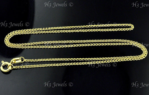 14K Solid Yellow Gold Diamond Cut Flat Foxtail Necklace #6125,6126