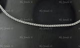 14K Solid White Gold Diamond Cut Flat Foxtail Necklace #6132,6133