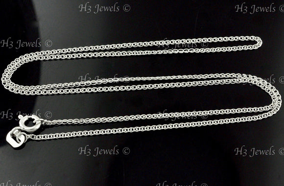 14K Solid White Gold Diamond Cut Flat Foxtail Necklace #6132,6133