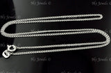 14K Solid White Gold Diamond Cut Flat Foxtail Necklace #6132,6133