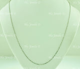 14k Solid White Gold Cable Link Necklace #6171