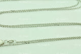 14k Solid White Gold Cable Link Necklace #6171