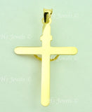 14K Solid Yellow Gold Jesus Christ Cross Pendant #6236