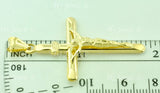 14K Solid Yellow Gold Jesus Christ Cross Pendant #6236