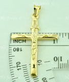 14K Solid Yellow Gold Jesus Christ Cross Pendant #6236