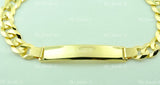 14K Solid Yellow Gold Men's ID Curb Link Bracelet #6413