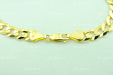 14K Solid Yellow Gold Men's ID Curb Link Bracelet #6413