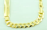 14K Solid Yellow Gold Men's ID Curb Link Bracelet #6413