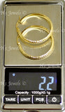 14K Solid Yellow Gold Diamond Cut Hoop Earrings #6462