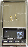 14K Solid Yellow Gold Square Stud Earrings With Screw Back #6505