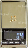 14K Solid Rose Gold Triangle Stud Earrings With Screw Back #6511