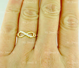 14K Solid Yellow Gold Cubic Zirconia CZ Infinity Ring #6524