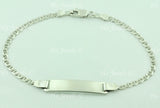 14K Solid White Gold Kids Baby Gucci Link ID Bracelet #6534