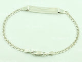 14K Solid White Gold Kids Baby Gucci Link ID Bracelet #6534