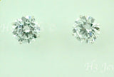 14K Solid White Gold Kids CZ Stud Solitaire Earrings #6538