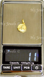 14K Solid Yellow Gold Round Double Sided Blessed Virgin Mary, Jesus Kids Pendant #6578