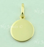 14K Solid Yellow Gold Round Saint Christopher Kids Pendant #6597