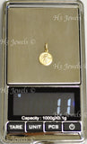 14K Solid Yellow Gold Round Saint Christopher Kids Pendant #6597