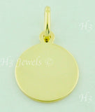 14K Solid Yellow Gold Round Saint Christopher Kids Pendant #6607