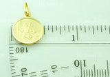 14K Solid Yellow Gold Round Saint Christopher Kids Pendant #6607