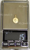 14K Solid Yellow Gold Round Saint Christopher Kids Pendant #6607