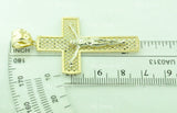 14K Solid 2-Tone Yellow & White Gold Jesus Christ Filigree Cross Pendant #8163