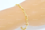 14k Solid Yellow Gold Paperclip Bracelet #12125
