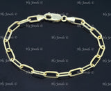14k Solid Yellow Gold Paperclip Bracelet #12125