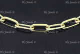 14k Solid Yellow Gold Paperclip Bracelet #12125