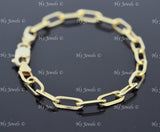 14k Solid Yellow Gold Paperclip Bracelet #12125
