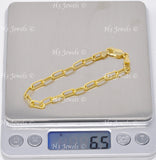 14k Solid Yellow Gold Paperclip Bracelet #12125