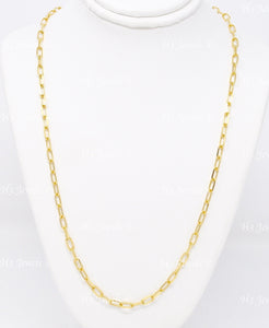 14k Solid Yellow Gold Paperclip Chain Necklace #12135