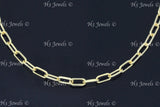 14k Solid Yellow Gold Paperclip Chain Necklace #12135