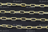 14k Solid Yellow Gold Paperclip Chain Necklace #12135