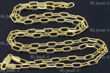 14k Solid Yellow Gold Paperclip Chain Necklace #12135