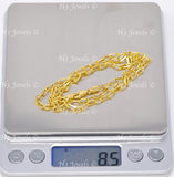 14k Solid Yellow Gold Paperclip Chain Necklace #12135