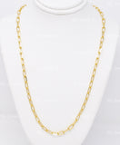 14k Solid Yellow Gold Paperclip Chain Necklaces #12146