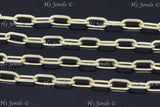 14k Solid Yellow Gold Paperclip Chain Necklaces #12146