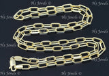 14k Solid Yellow Gold Paperclip Chain Necklaces #12146