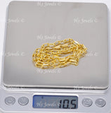 14k Solid Yellow Gold Paperclip Chain Necklaces #12146