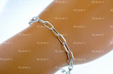 14k Solid White Gold Paperclip Bracelet #12806