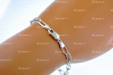 14k Solid White Gold Paperclip Bracelet #12806