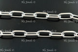 14k Solid White Gold Paperclip Bracelet #12806