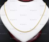 14K Yellow Gold Hollow Rope Necklace #13001