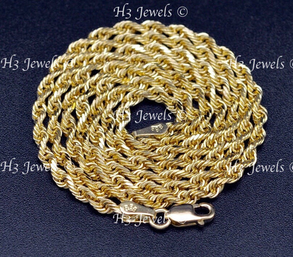 14K Yellow Gold Hollow Rope Necklace #13001